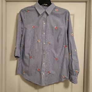 Charter Club, ladies top, blue strip size 8